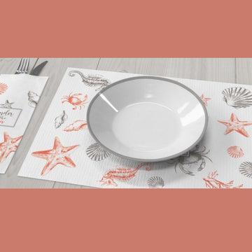 Tovaglietta e portaposate stampa mare da € 0,036 Cad + Iva